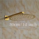 DecorBites™ Golden Ultrathin Rainfall Shower Head Set with Wall Mount Brass Arm