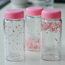 DecorBites™ Kawaii Sakura Glass Water Bottle 310ml Cute Cartoon Animal Design