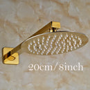 DecorBites™ Golden Ultrathin Rainfall Shower Head Set with Wall Mount Brass Arm