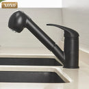 DecorBites™ Black Polished Kitchen Faucet Pull Out Spray Mixer Tap Hot Cold Water 360°