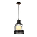 DecorBites™ Black Metal Chandelier with E27 Edison Bulb Socket for Kitchen, Restaurant, Cafe