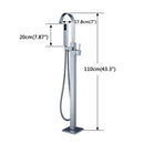DecorBites™ Freestanding Tub Faucet with Handshower: Brushed Nickel Floor Mounted Mixer Tap