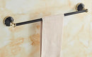 DecorBites™ Gold Black Bathroom Accessories Set, Towel Bar, Toilet Brush Holder, Paper Holder