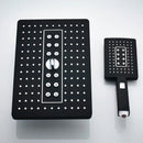 Modern black & gold rainfall shower head bathroom handshower
