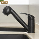 DecorBites™ Black Polished Kitchen Faucet Pull Out Spray Mixer Tap Hot Cold Water 360°