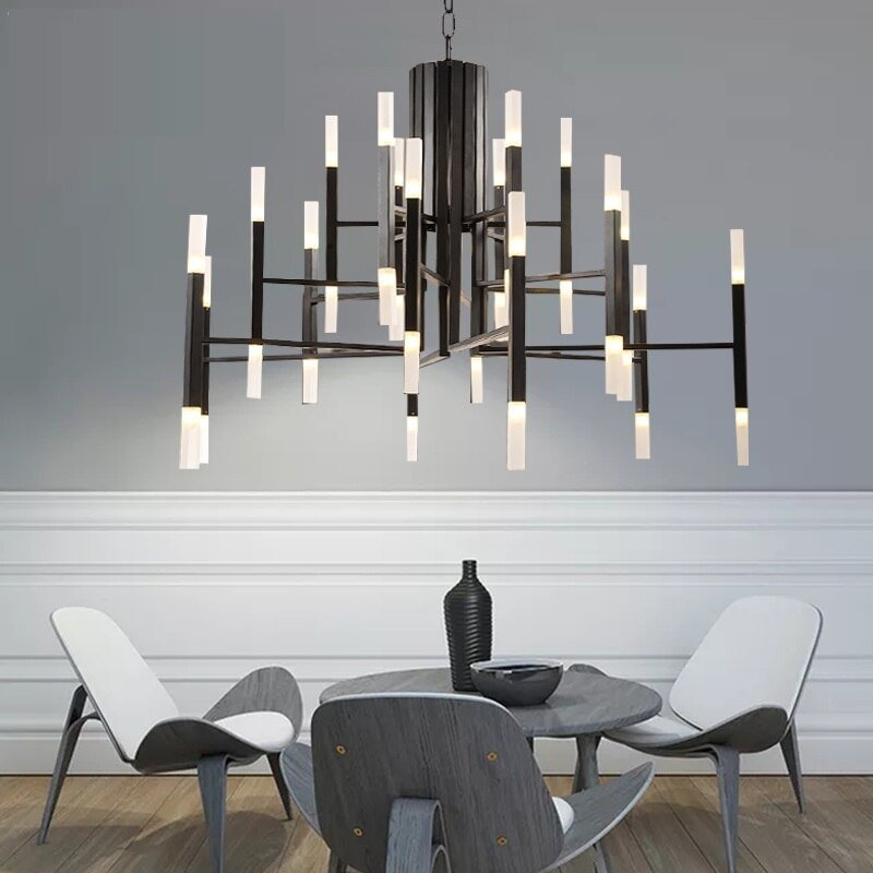 Mirodemi® Gold/Black Postmodern LED Chandelier For Living Room, Lobby, Restaurant