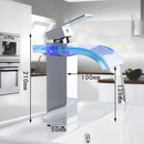 DecorBites™ LED Waterfall Basin Mixer Faucet Chrome Finish Single Handle Sink Tap