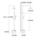 DecorBites™ Black Brass Wall Mounted Bathtub Faucet Set - Rain Shower Head, Handheld, Square