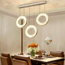 3 Lights - Hanging LED Crystal Lamp for Staircase, Lobby