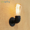 DecorBites™ Steampunk Loft Pipe Wall Lamp Black Brown Bronze Silver Industrial Lighting