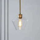 Geometric brass glass pendant lights set for living room