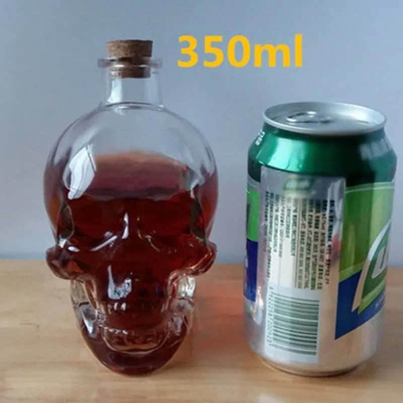 DecorBites™ Glass Skull Bottle: Creative Crystal Vodka/Wine 180ML/350M