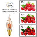 DecorBites™ LED Filament Bulb C22T Gold Tint Candle Lamp E12 2W 2200K Chandelier Decoration