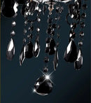 Black crystal chandelier lamps with fabric shades for dining room