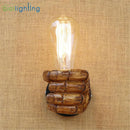 DecorBites™ Industrial Wall Light Pair in Black and Coffee for Bedroom Reading Lamp