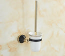 DecorBites™ Gold Black Bathroom Accessories Set, Towel Bar, Toilet Brush Holder, Paper Holder