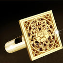 DecorBites™ Golden Square Floor Waste Drain 4cm, Luxury Bathroom Shower Grate 10cm * 10cm