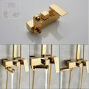 DecorBites™ Golden Shower Faucet Set with 8" Rainfall Shower, Wall Mounted Hand Shower