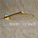 DecorBites™ Golden Ultrathin Rainfall Shower Head Set with Wall Mount Brass Arm