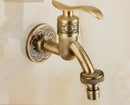 DecorBites™ Dragon Carved Antique Brass Garden Bibcocks Single Cold Tap for Outdoor ★