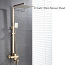 DecorBites™ Brushed Gold Rain Shower Bath Faucet Wall Mounted - Shower Set Mixer