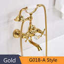 DecorBites™ Gold Brass Wall Mounted Bathtub Faucet with Hand Held Shower Kit