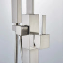 DecorBites™ Freestanding Tub Faucet with Handshower: Brushed Nickel Floor Mounted Mixer Tap