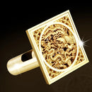 DecorBites™ Golden Square Floor Waste Drain 4cm, Luxury Bathroom Shower Grate 10cm * 10cm