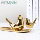 DecorBites™ Gold Ceramic Bird Figurines Home Decor - Fashionable Wedding Ornaments