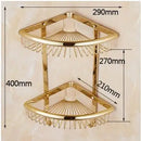 DecorBites™ Gold Bathroom Accessories Set: Towel Shelf, Towel Bar, Paper Holder, Cloth Hook
