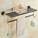 DecorBites™ Gold Black Bathroom Accessories Set, Towel Bar, Toilet Brush Holder, Paper Holder