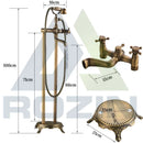 DecorBites™ Dual Ceramic Handle Freestanding Tub Faucet with Handshower