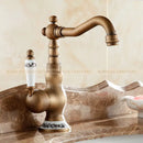 DecorBites™ Antique Brass Single Handle Basin Faucet Swivel Spout Mixer Water Tap
