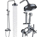 DecorBites™ Dual Handle Chrome Brass Shower Mixer System with 8" Rainfall Shower Head
