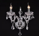DecorBites™ Clear Crystal Wall Lamp with LED Bulbs for Luxury Bedside Lighting