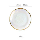 DecorBites™ Hammer Grain Gold Glass Salad Bowl - Round Ceramic Fruit Bowl