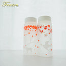 DecorBites™ 430ml Swallow Frost Glass Water Bottle with Sleeve, Elk Design