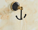 DecorBites™ Gold Black Bathroom Accessories Set, Towel Bar, Toilet Brush Holder, Paper Holder