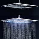 DecorBites™ 16" LED Rainfall Shower Head with Color Changing Lights.