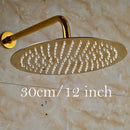 DecorBites™ Golden Ultrathin Rainfall Shower Head Set with Wall Mount Brass Arm