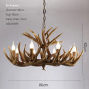 DecorBites™ Deer Antler Chandelier: American Retro Resin Horn Lamps for Rustic Home Decor