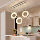 3 Lights - Hanging LED Crystal Lamp for Staircase, Lobby
