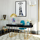 DecorBites™ Crystal Bubble LED Desk Lamp - Art Deco Style, Clear Colorized, Marble Base