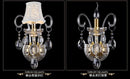 DecorBites™ K9 Crystal Gold Wall Lamp with LED Bulbs & Lampshades, Luxury Bedside Light