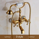 DecorBites™ Gold Brass Bathroom Shower Faucet Set Single Handle Rainfall Wall Mounted