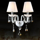 DecorBites™ Crystal Wall Lamp with Double Head LED Bulbs and Fabric Lampshade