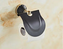 DecorBites™ Gold Black Bathroom Accessories Set, Towel Bar, Toilet Brush Holder, Paper Holder