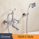 DecorBites™ Gold Brass Wall Mounted Bathtub Faucet with Hand Held Shower Kit