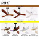 DecorBites™ 52" Wood Ceiling Fan Remote Control 3 Blades for Home Living Bedroom