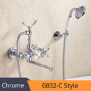 DecorBites™ Gold Brass Wall Mounted Bathtub Faucet with Hand Held Shower Kit